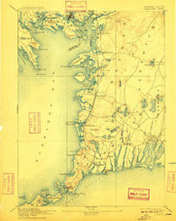 Falmouth Massachusetts Historical topographic map, 1:62500 scale, 15 X 15 Minute, Year 1893