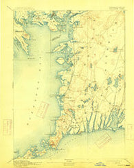 Falmouth Massachusetts Historical topographic map, 1:62500 scale, 15 X 15 Minute, Year 1893