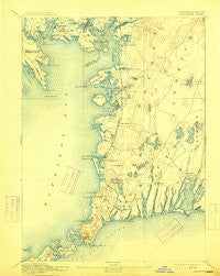 Falmouth Massachusetts Historical topographic map, 1:62500 scale, 15 X 15 Minute, Year 1893