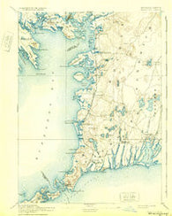 Falmouth Massachusetts Historical topographic map, 1:62500 scale, 15 X 15 Minute, Year 1893