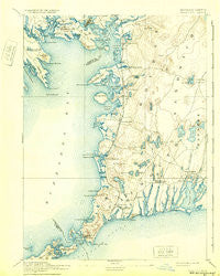 Falmouth Massachusetts Historical topographic map, 1:62500 scale, 15 X 15 Minute, Year 1893