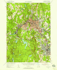 Fitchburg Massachusetts Historical topographic map, 1:24000 scale, 7.5 X 7.5 Minute, Year 1954