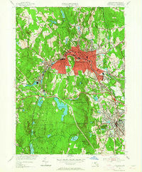 Fitchburg Massachusetts Historical topographic map, 1:24000 scale, 7.5 X 7.5 Minute, Year 1954