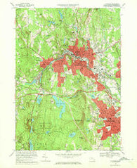 Fitchburg Massachusetts Historical topographic map, 1:24000 scale, 7.5 X 7.5 Minute, Year 1969