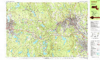 Fitchburg Massachusetts Historical topographic map, 1:25000 scale, 7.5 X 15 Minute, Year 1988