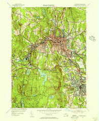 Fitchburg Massachusetts Historical topographic map, 1:31680 scale, 7.5 X 7.5 Minute, Year 1954