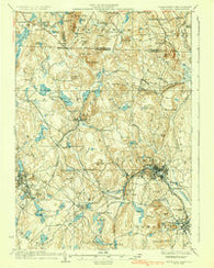 Fitchburg Massachusetts Historical topographic map, 1:62500 scale, 15 X 15 Minute, Year 1936