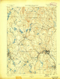 Fitchburg Massachusetts Historical topographic map, 1:62500 scale, 15 X 15 Minute, Year 1889