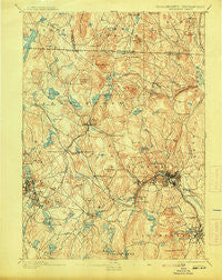 Fitchburg Massachusetts Historical topographic map, 1:62500 scale, 15 X 15 Minute, Year 1893