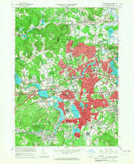 Framingham Massachusetts Historical topographic map, 1:24000 scale, 7.5 X 7.5 Minute, Year 1965