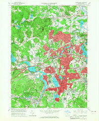 Framingham Massachusetts Historical topographic map, 1:24000 scale, 7.5 X 7.5 Minute, Year 1965