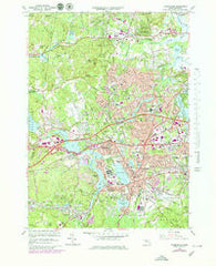 Framingham Massachusetts Historical topographic map, 1:25000 scale, 7.5 X 7.5 Minute, Year 1965
