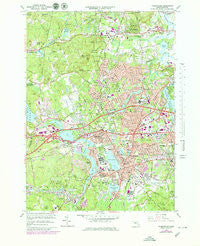 Framingham Massachusetts Historical topographic map, 1:25000 scale, 7.5 X 7.5 Minute, Year 1965