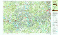 Framingham Massachusetts Historical topographic map, 1:25000 scale, 7.5 X 15 Minute, Year 1987