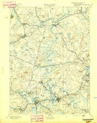 Framingham Massachusetts Historical topographic map, 1:62500 scale, 15 X 15 Minute, Year 1894