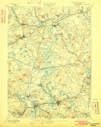 Framingham Massachusetts Historical topographic map, 1:62500 scale, 15 X 15 Minute, Year 1894