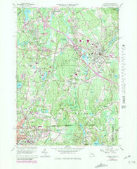 Franklin Massachusetts Historical topographic map, 1:25000 scale, 7.5 X 7.5 Minute, Year 1964