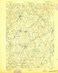 Franklin Massachusetts Historical topographic map, 1:62500 scale, 15 X 15 Minute, Year 1893