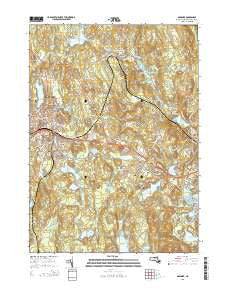 Gardner Massachusetts Current topographic map, 1:24000 scale, 7.5 X 7.5 Minute, Year 2015