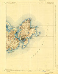 Gloucester Massachusetts Historical topographic map, 1:62500 scale, 15 X 15 Minute, Year 1893