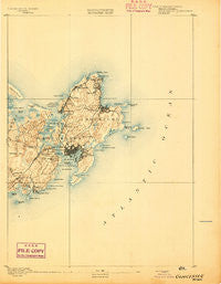Gloucester Massachusetts Historical topographic map, 1:62500 scale, 15 X 15 Minute, Year 1893