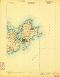 Gloucester Massachusetts Historical topographic map, 1:62500 scale, 15 X 15 Minute, Year 1893