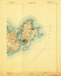 Gloucester Massachusetts Historical topographic map, 1:62500 scale, 15 X 15 Minute, Year 1893