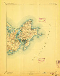 Gloucester Massachusetts Historical topographic map, 1:62500 scale, 15 X 15 Minute, Year 1893