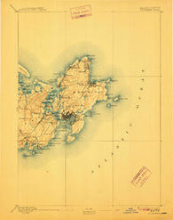 Gloucester Massachusetts Historical topographic map, 1:62500 scale, 15 X 15 Minute, Year 1893