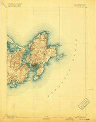 Gloucester Massachusetts Historical topographic map, 1:62500 scale, 15 X 15 Minute, Year 1893