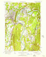 Greenfield Massachusetts Historical topographic map, 1:24000 scale, 7.5 X 7.5 Minute, Year 1954