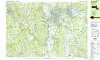 Greenfield Massachusetts Historical topographic map, 1:25000 scale, 7.5 X 15 Minute, Year 1990