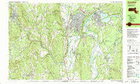 Greenfield Massachusetts Historical topographic map, 1:25000 scale, 7.5 X 15 Minute, Year 1990