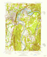 Greenfield Massachusetts Historical topographic map, 1:31680 scale, 7.5 X 7.5 Minute, Year 1954