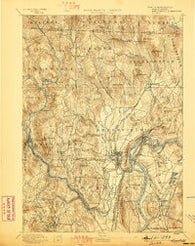 Greenfield Massachusetts Historical topographic map, 1:62500 scale, 15 X 15 Minute, Year 1894