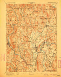 Greenfield Massachusetts Historical topographic map, 1:62500 scale, 15 X 15 Minute, Year 1894