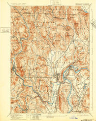 Greenfield Massachusetts Historical topographic map, 1:62500 scale, 15 X 15 Minute, Year 1894
