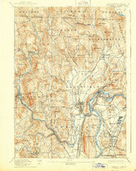 Greenfield Massachusetts Historical topographic map, 1:62500 scale, 15 X 15 Minute, Year 1894