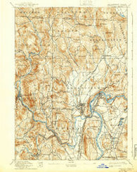 Greenfield Massachusetts Historical topographic map, 1:62500 scale, 15 X 15 Minute, Year 1894