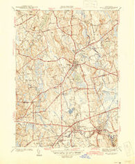 Holliston Massachusetts Historical topographic map, 1:31680 scale, 7.5 X 7.5 Minute, Year 1942