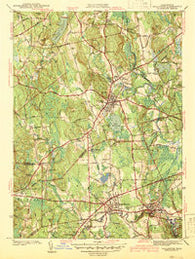 Holliston Massachusetts Historical topographic map, 1:31680 scale, 7.5 X 7.5 Minute, Year 1942