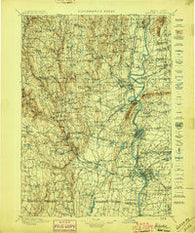 Holyoke Massachusetts Historical topographic map, 1:125000 scale, 30 X 30 Minute, Year 1897