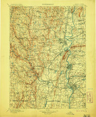 Holyoke Massachusetts Historical topographic map, 1:125000 scale, 30 X 30 Minute, Year 1901