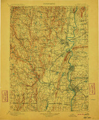 Holyoke Massachusetts Historical topographic map, 1:125000 scale, 30 X 30 Minute, Year 1901