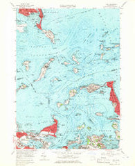 Hull Massachusetts Historical topographic map, 1:24000 scale, 7.5 X 7.5 Minute, Year 1958