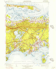 Hyannis Massachusetts Historical topographic map, 1:31680 scale, 7.5 X 7.5 Minute, Year 1950