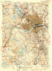 Lawrence Massachusetts Historical topographic map, 1:31680 scale, 7.5 X 7.5 Minute, Year 1944
