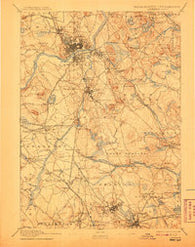 Lawrence Massachusetts Historical topographic map, 1:62500 scale, 15 X 15 Minute, Year 1893