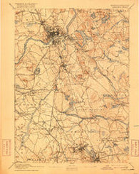 Lawrence Massachusetts Historical topographic map, 1:62500 scale, 15 X 15 Minute, Year 1893
