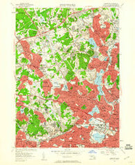 Lexington Massachusetts Historical topographic map, 1:24000 scale, 7.5 X 7.5 Minute, Year 1956